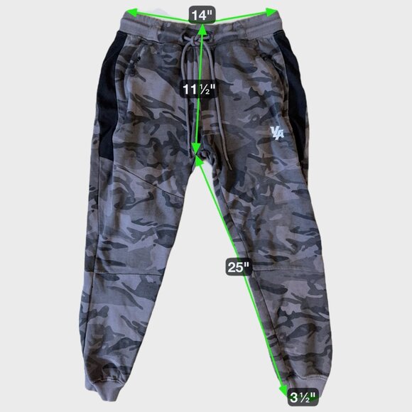 YoungLA Tapered Athletic Jogger Pants Gray Camo Men's Medium Workout Activewear - Picture 11 of 11